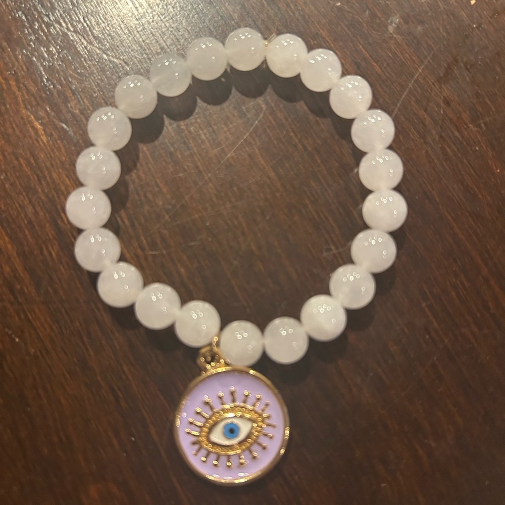 Gold and Purple Evil Eye Bracelet